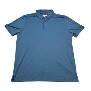 Modern Ambition Golf Polo Shirt Mens Medium Blue Diamond Pattern Short Sleeve‎